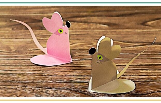 paper heart mouse